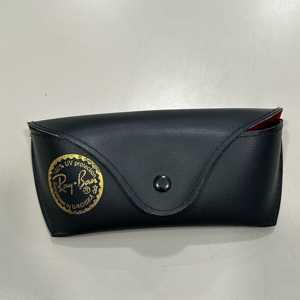 Ray-Ban Sunglasses CASE ONLY Black Snap Closure - gold Ray-Ban brand stamp
